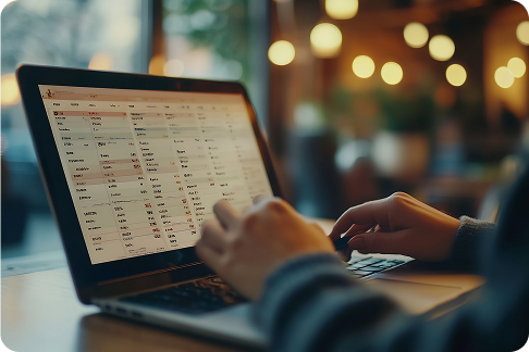 Bookkeeping work on a laptop